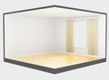 3d rendering mock up of light room with window and curtain