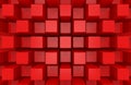 3d rendering. modern abstract random red square cube box bar stack wall design art background. Royalty Free Stock Photo