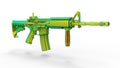 3D rendering - modern assault rifle rainbow colors