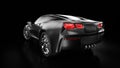 3d rendering of a modern black sedan car with studio light. Royalty Free Stock Photo