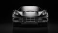 3d rendering of a modern black sedan car with studio light. Royalty Free Stock Photo
