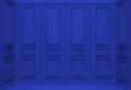 3d rendering. modern classical blue square pattern wood wall corner room background. Royalty Free Stock Photo