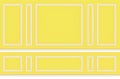 3d rendering. modern classical white square pattern frame on yellow wall background