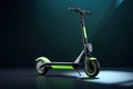 3d rendering of a modern electric scooter on a dark background, Generic electric scooter, futuristic mobility solution for towns.