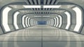 Modern and futuristic spaceship corridor