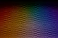 3d rendering. modern Lgbt rainbow color spot light shine on hexagon pattern mesh wall background.