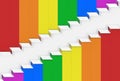3d rendering. modern lgbt rainbow color stair shape wall background.