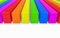 3d rendering. modern LGBT rainbow plate stack on white background