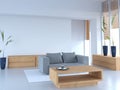 3d rendering of modern living room for mock up ideas Royalty Free Stock Photo