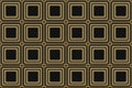 3d rendering. modern luxurious seamless golden square grid pattern wall design background. Royalty Free Stock Photo