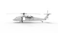 3d rendering of a modern millitary helicopter isolated in white background Royalty Free Stock Photo