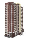 3d rendering of modern multi-storey residential building