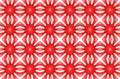 3d rendering. modern seamless red sphere square grid art tile pattern design wall texture background.