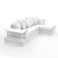 3D rendering. Modern sofa of simple shape