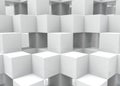 3d rendering. modern square cube box stack wall background Royalty Free Stock Photo