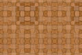 3d rendering. modern weaving wood square grid tiles wall background.