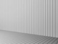 3D Rendering modern white slats wall and floor, interior illustration, mock up