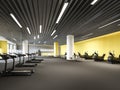 3d rendering modern yellow gym and fitness