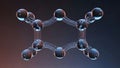 3D Molecular Structure Illustration Royalty Free Stock Photo