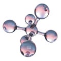 A 3d rendering of a molecular structure with interconnected spheres Royalty Free Stock Photo
