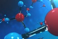 3D rendering molecules. Atoms bacgkround. Medical background for banner or flyer. Molecular structure at the atomic