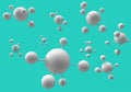 3d rendering of molecules structure with spherical particles. great for science, medical background, 3d render minimal concept Royalty Free Stock Photo