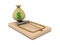 3D Rendering of money trap concept Royalty Free Stock Photo