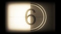 3D rendering of a monochrome old and grained universal countdown leader from 10 to 0 Royalty Free Stock Photo