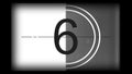 3D rendering of a monochrome universal countdown film leader. Countdown clock from 10 to 0 Royalty Free Stock Photo