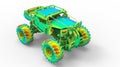 3D rendering - Monster truck finite element model