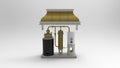3d rendering of a moonshine still isolated in white background