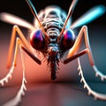 3d rendering of a mosquito on a black background, digital art