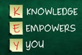 KEY acronym on chalkboard meaning Knowledge Empowers You