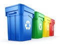 3D rendering Multicolor Recycling Bins