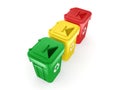 3D rendering Multicolor Recycling Bins