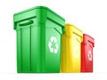 3D rendering Multicolor Recycling Bins