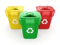 3D rendering Multicolor Recycling Bins