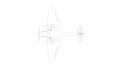 3d rendering multiple technical drawing views of a Spitfire