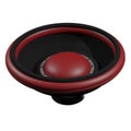 3D rendering of musical acoustic speaker for playing sound and music. DJ equipment at an outdoor party or disco. Realistic PNG