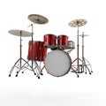 3D rendering of musical drums isolated on a white background