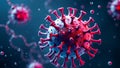 3D rendering of a mutating virus, captured at the nanoscale level