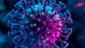3D rendering of a mutating virus, captured at the nanoscale level