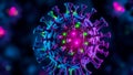 3D rendering of a mutating virus, captured at the nanoscale level
