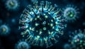 3D rendering of a mutating virus, captured at the nanoscale level
