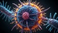 3D rendering of a mutating virus, captured at the nanoscale level