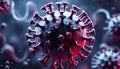 3D rendering of a mutating virus, captured at the nanoscale level