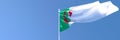 3D rendering of the national flag of Algeria waving in the wind Royalty Free Stock Photo
