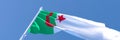 3D rendering of the national flag of Algeria waving in the wind Royalty Free Stock Photo