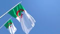 3D rendering of the national flag of Algeria waving in the wind Royalty Free Stock Photo