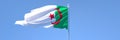 3D rendering of the national flag of Algeria waving in the wind Royalty Free Stock Photo